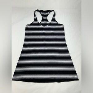 Lululemon Black And White Striped Cool Racerback Tank Size 8